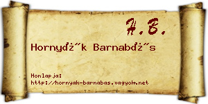 Hornyák Barnabás névjegykártya
